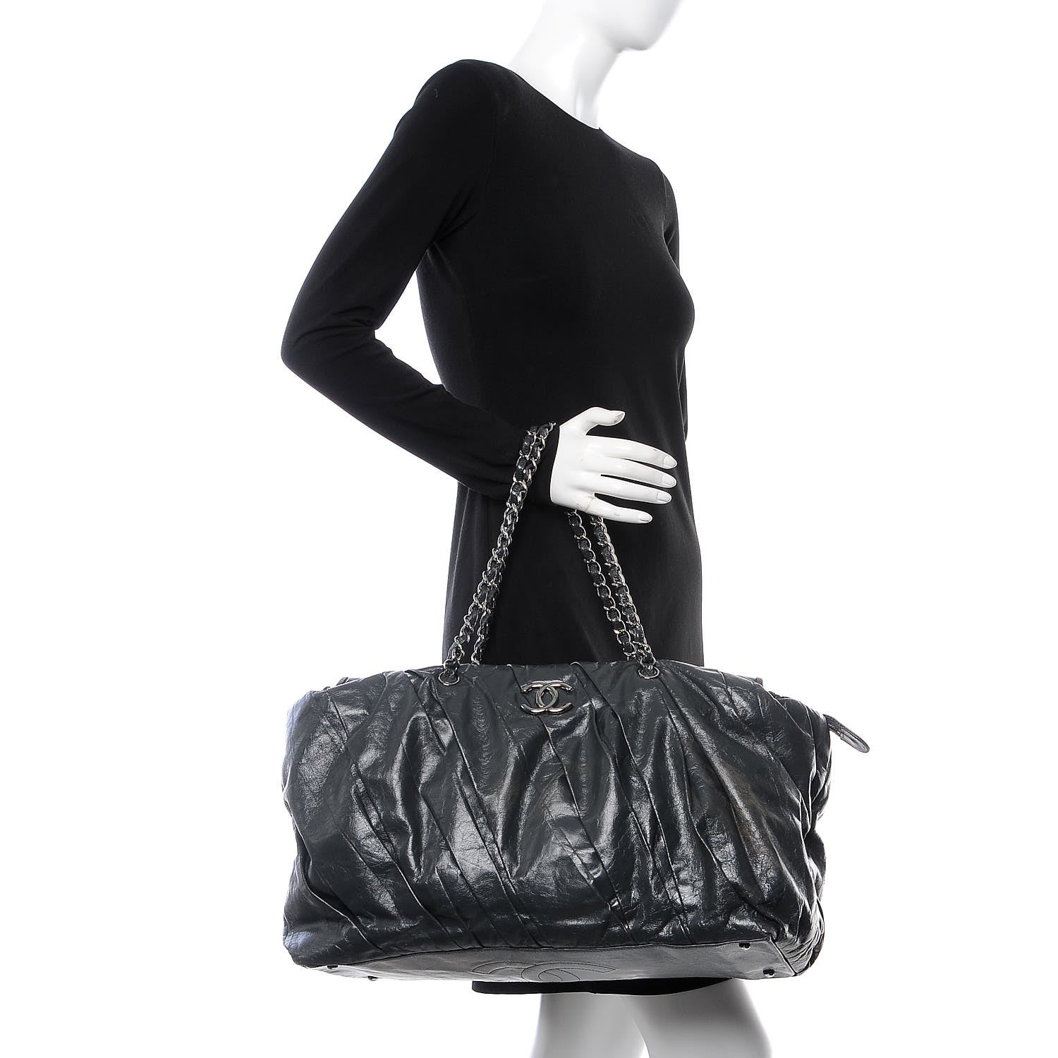 Chanel Glazed Calfskin Large Twisted Tote Grey 2 of 7