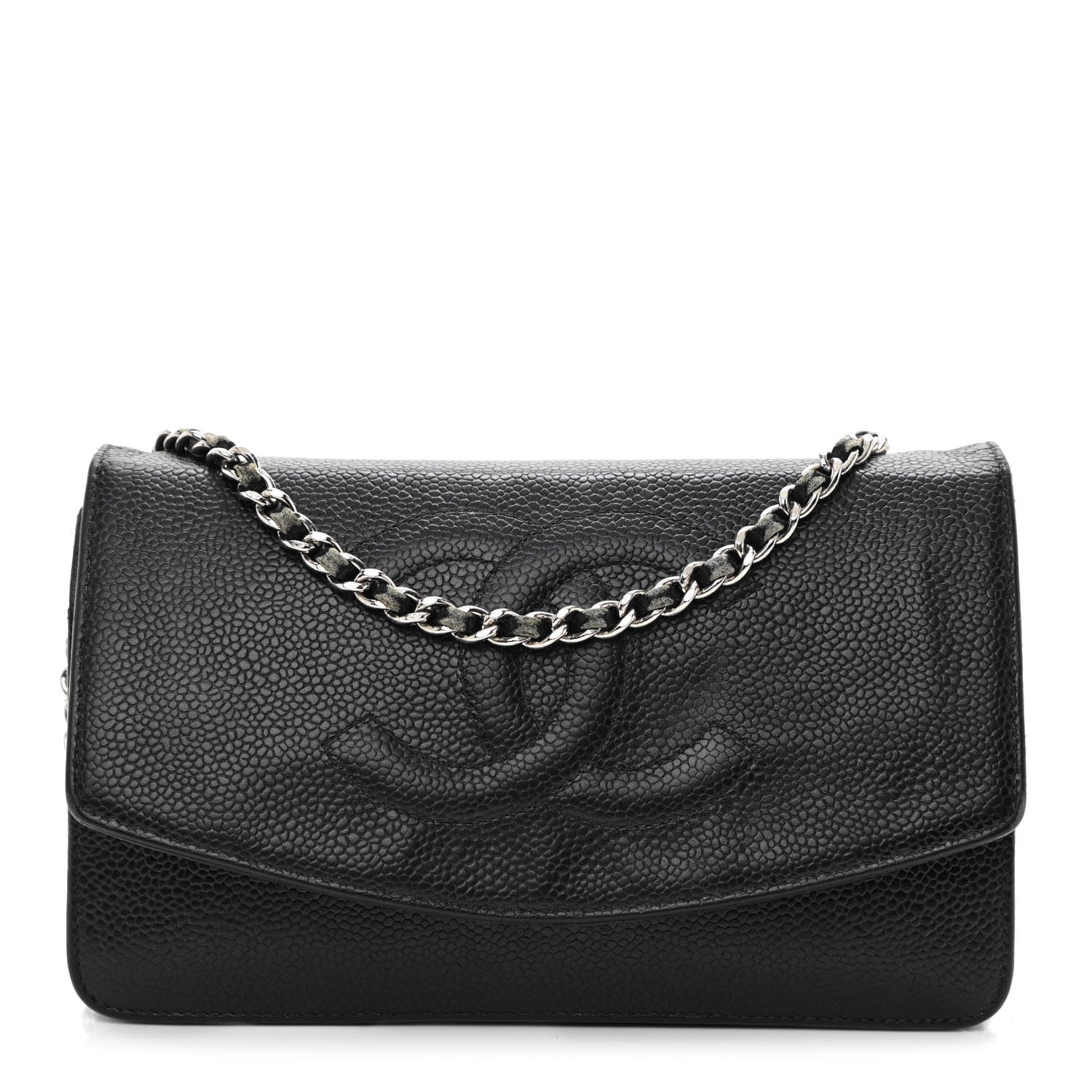 Chanel Caviar Timeless CC Wallet On Chain WOC Black 1 of 12