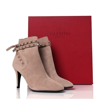 Valentino Garavani Suede Monochrome Rockstud Flair 85mm Ankle Boots 39 Rose Cannelle 24 of 24