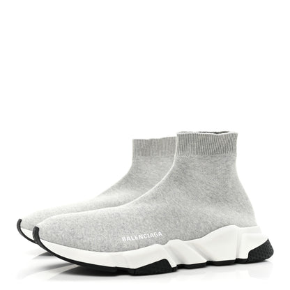 Balenciaga Sweatshirt Knit Bi-Color Sole Mens Speed Sneakers 12 Grey White Black 3 of 9