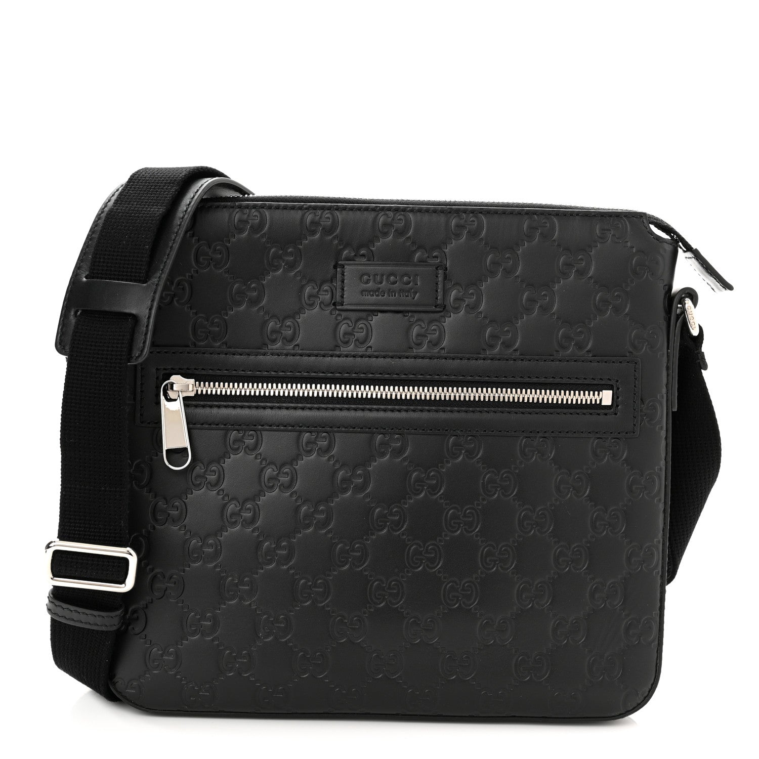 Gucci Guccissima Signature Small Messenger Bag Black 1 of 10
