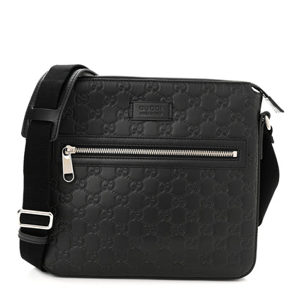 Gucci Guccissima Signature Small Messenger Bag Black 1 of 10