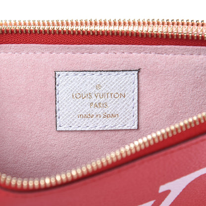 Louis Vuitton Monogram Giant Double Zip Pochette Rouge 5 of 9