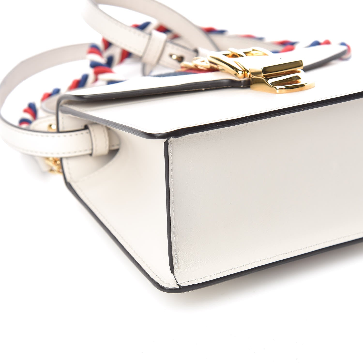 Gucci Calfskin Mini Sylvie Top Handle Bag White 9 of 12