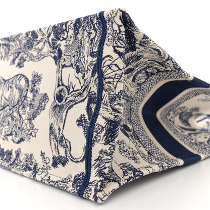 Christian Dior Canvas Embroidered Medium Dioriviera Toile De Jouy Book Tote Blue 10 of 12