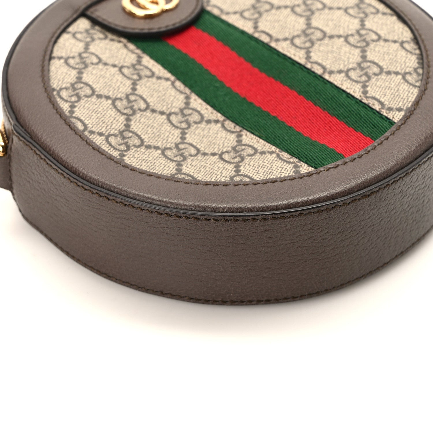 Gucci GG Supreme Monogram Web Mini Ophidia Round Shoulder Bag Brown 11 of 12