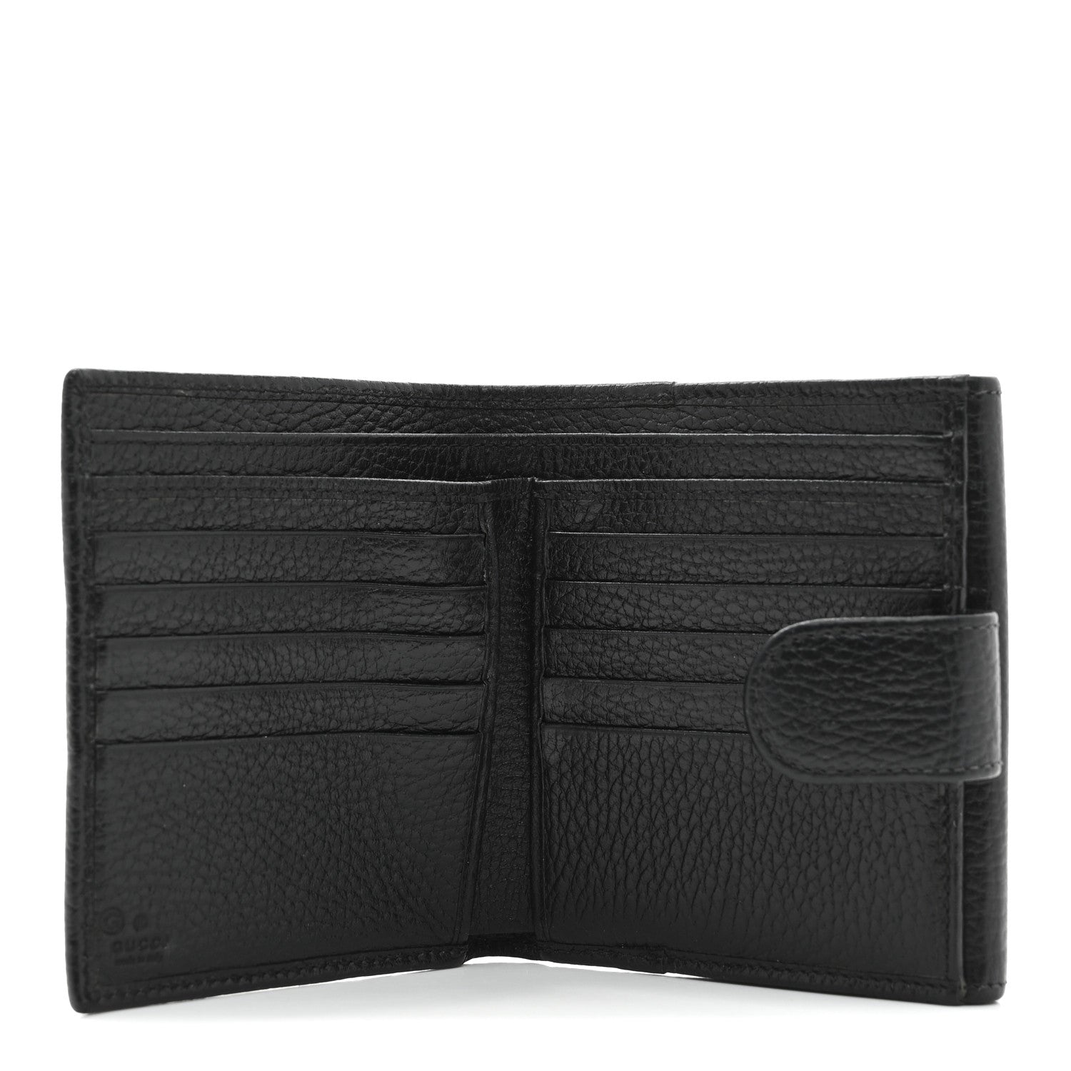 Gucci Dollar Calfskin Interlocking G French Wallet Black 5 of 7