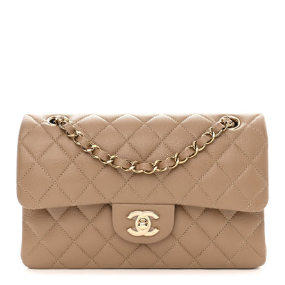 Chanel Caviar Quilted Small Double Flap Dark Beige 1 of 12