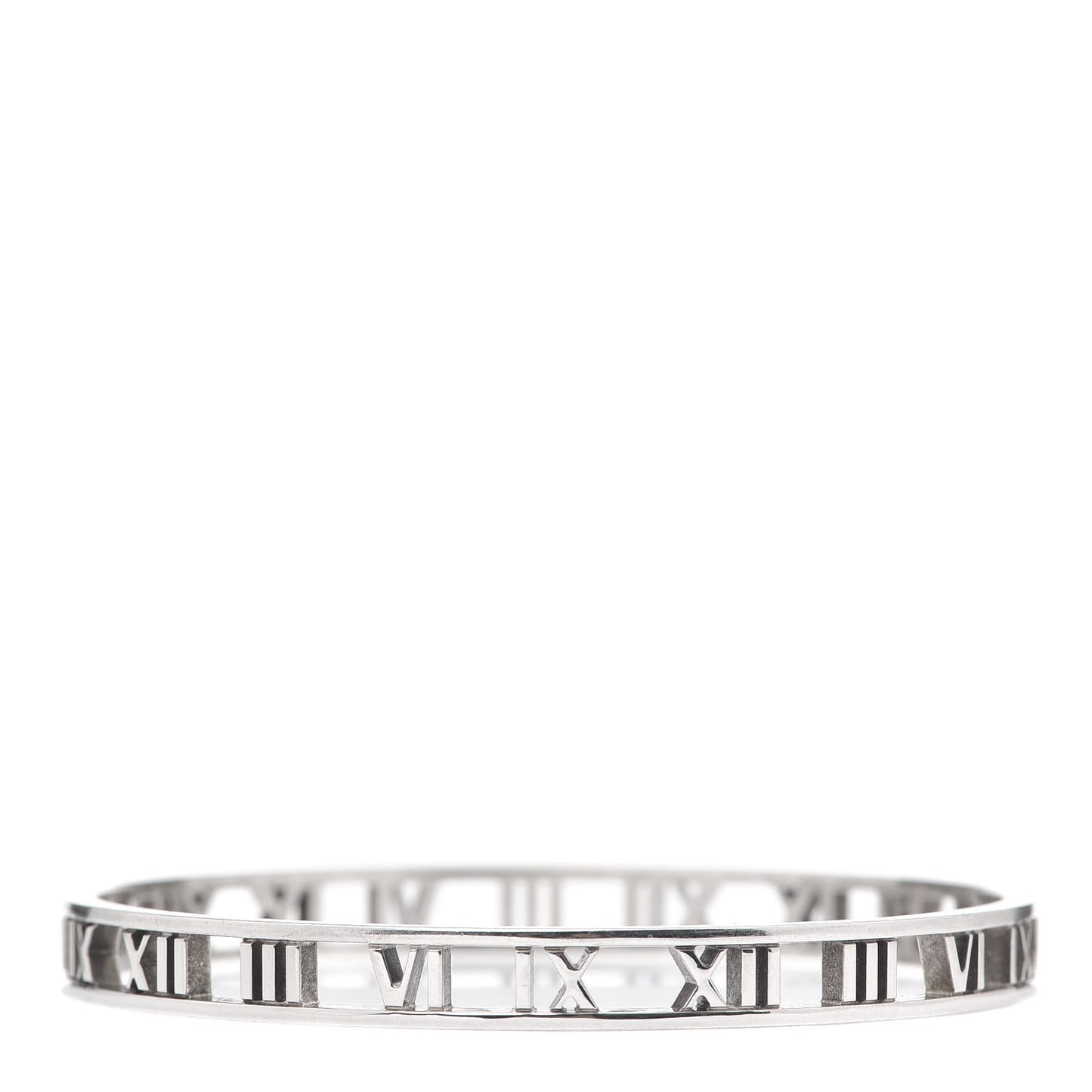 Sterling Silver Narrow Atlas Open Bangle Bracelet