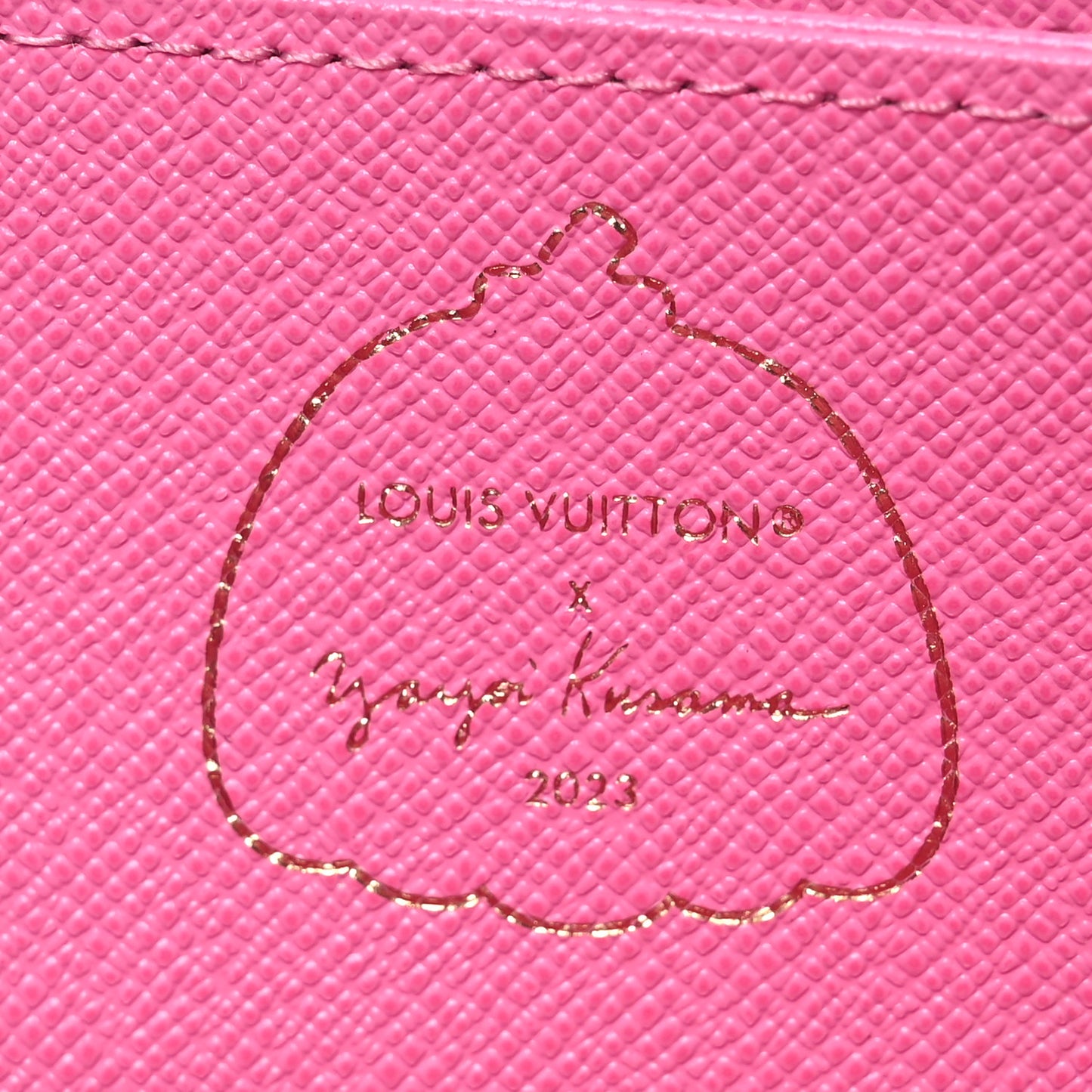 LV X YK Monogram Kusama Pumpkin Zippy Wallet