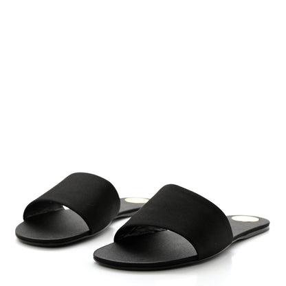Saint Laurent Grosgrain Carlyle Leopard Slide Sandals 38.5 Black 3 of 9