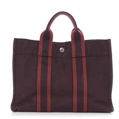 Hermes Canvas Fourre Tout PM Burgundy 1 of 9