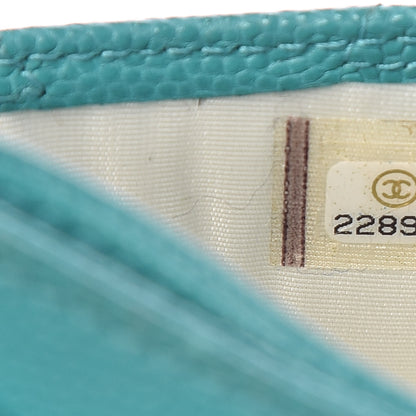 Chanel Caviar Quilted Card Holder Turquoise 8 of 12