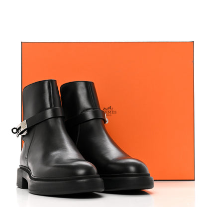 Hermes Calfskin Veo Ankle Boots 37.5 Black 5 of 9