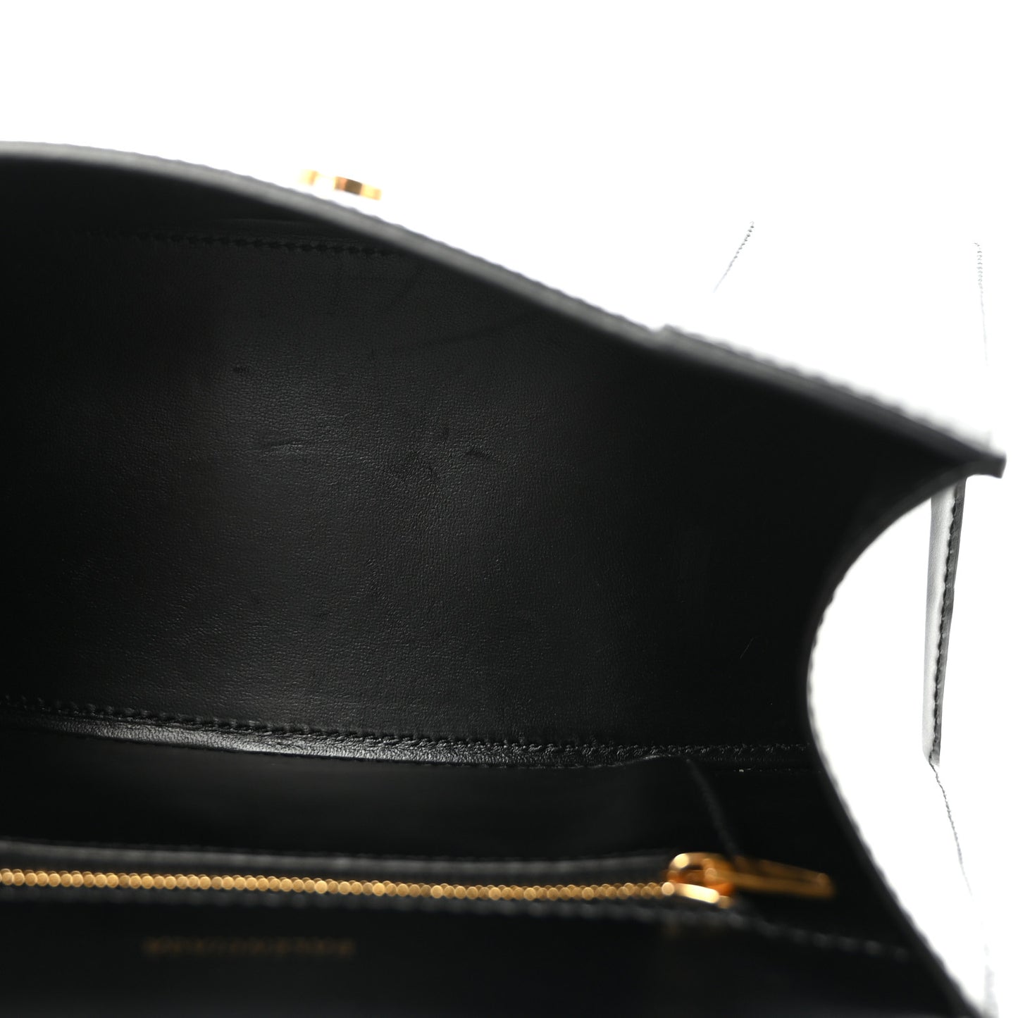 Shiny Box Calfskin Small Hourglass Top Handle Bag Black