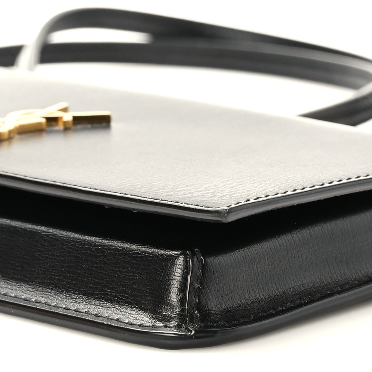 Grained Calfskin Monogram Phone Holder Crossbody Black