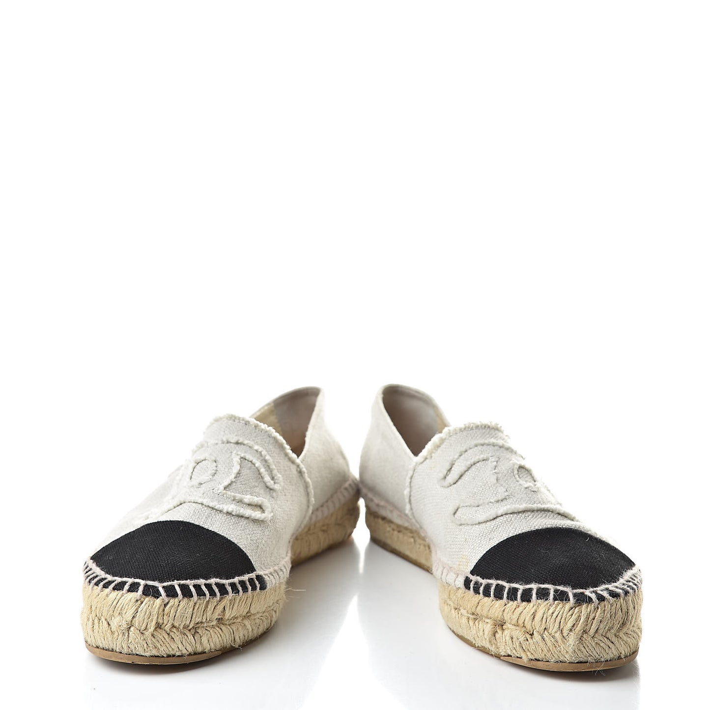 Linen CC Espadrilles 40 Beige Black