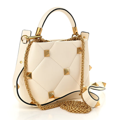 Valentino Garavani Nappa Small Roman Stud The Handle Bag Ivory 3 of 9