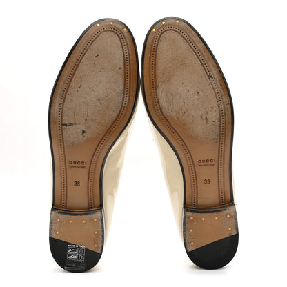 Gucci Vitello Vernice Soft Womens Jordaan Loafers 38 New Ivoire 6 of 10