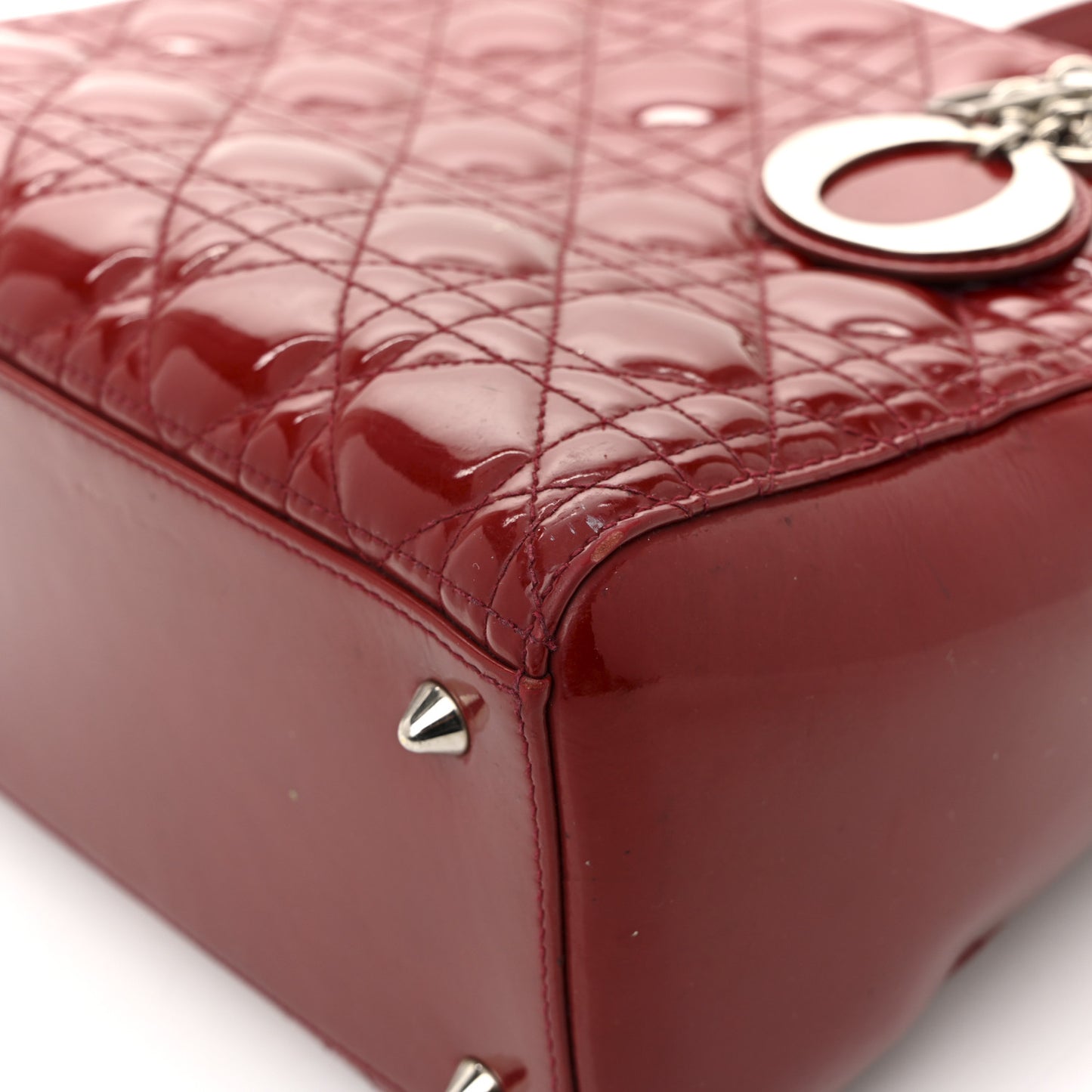 Patent Cannage Medium Lady Dior Red