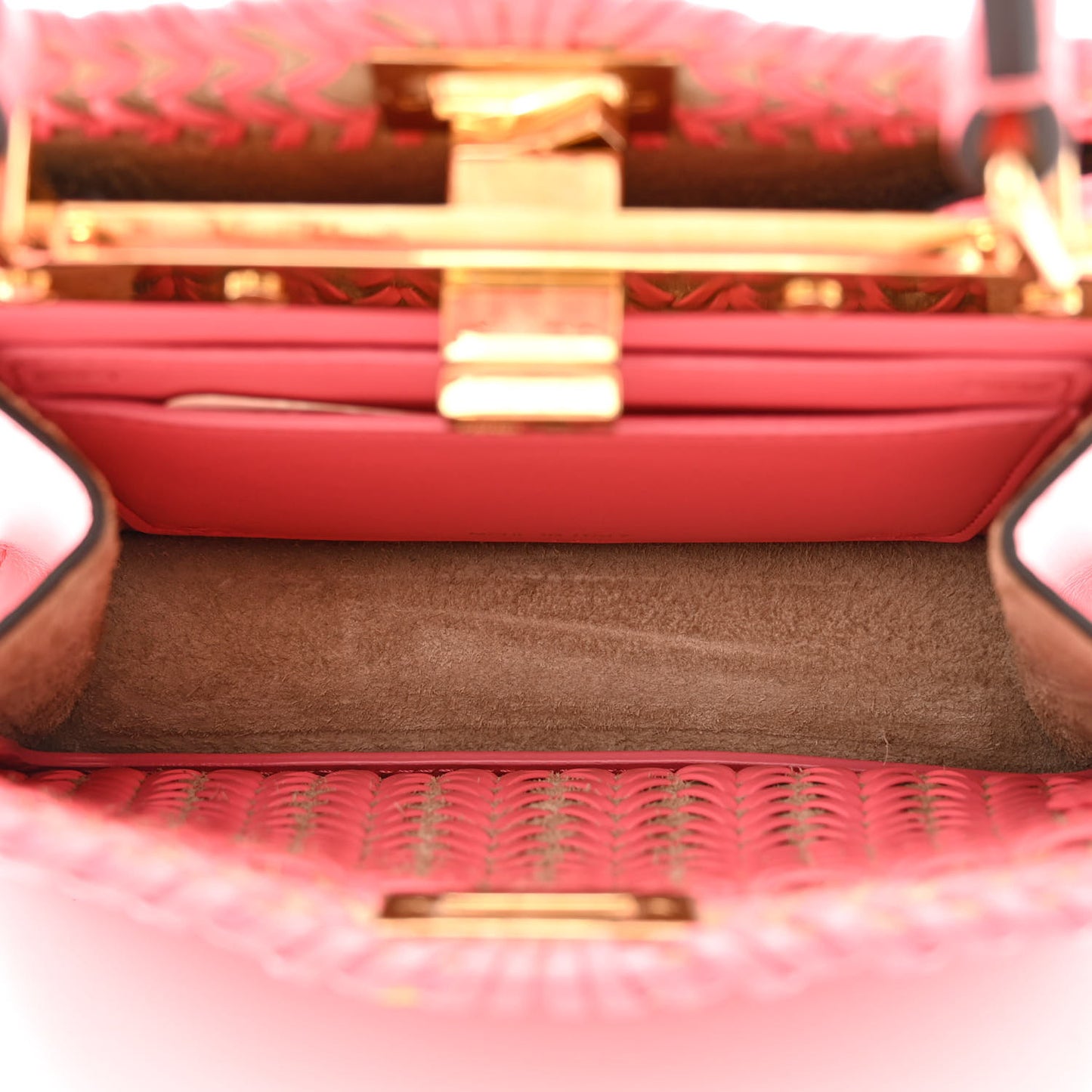 Vitello King Shiny Nappa Intreccio Petite Peekaboo I SEE U Satchel Pink Dalia