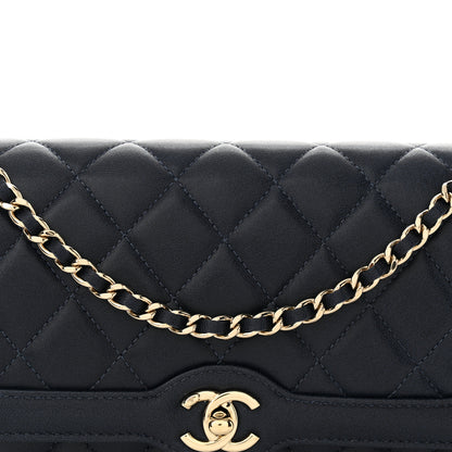 Chanel Lambskin Quilted CC Wallet On Chain WOC Dark Blue 9 of 11