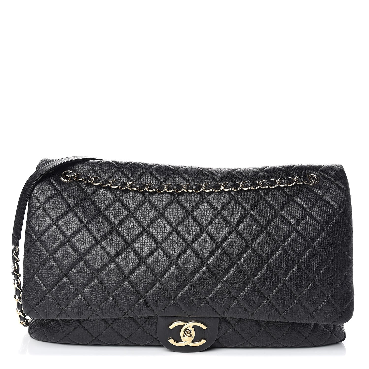 Chanel Calfskin Quilted XXL Travel Flap Bag Black 1 of 11