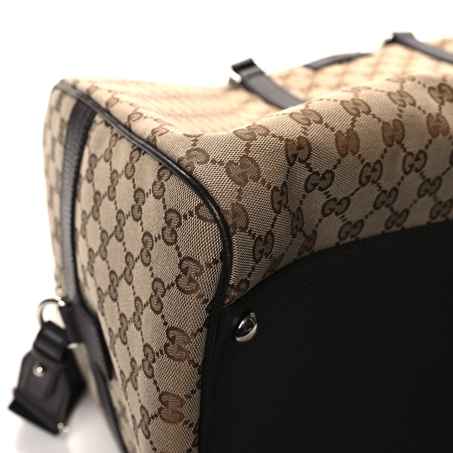 Monogram Dollar Calfskin Large Boston Duffle Bag Beige Ebony Testa di Moro Marrone Scuro