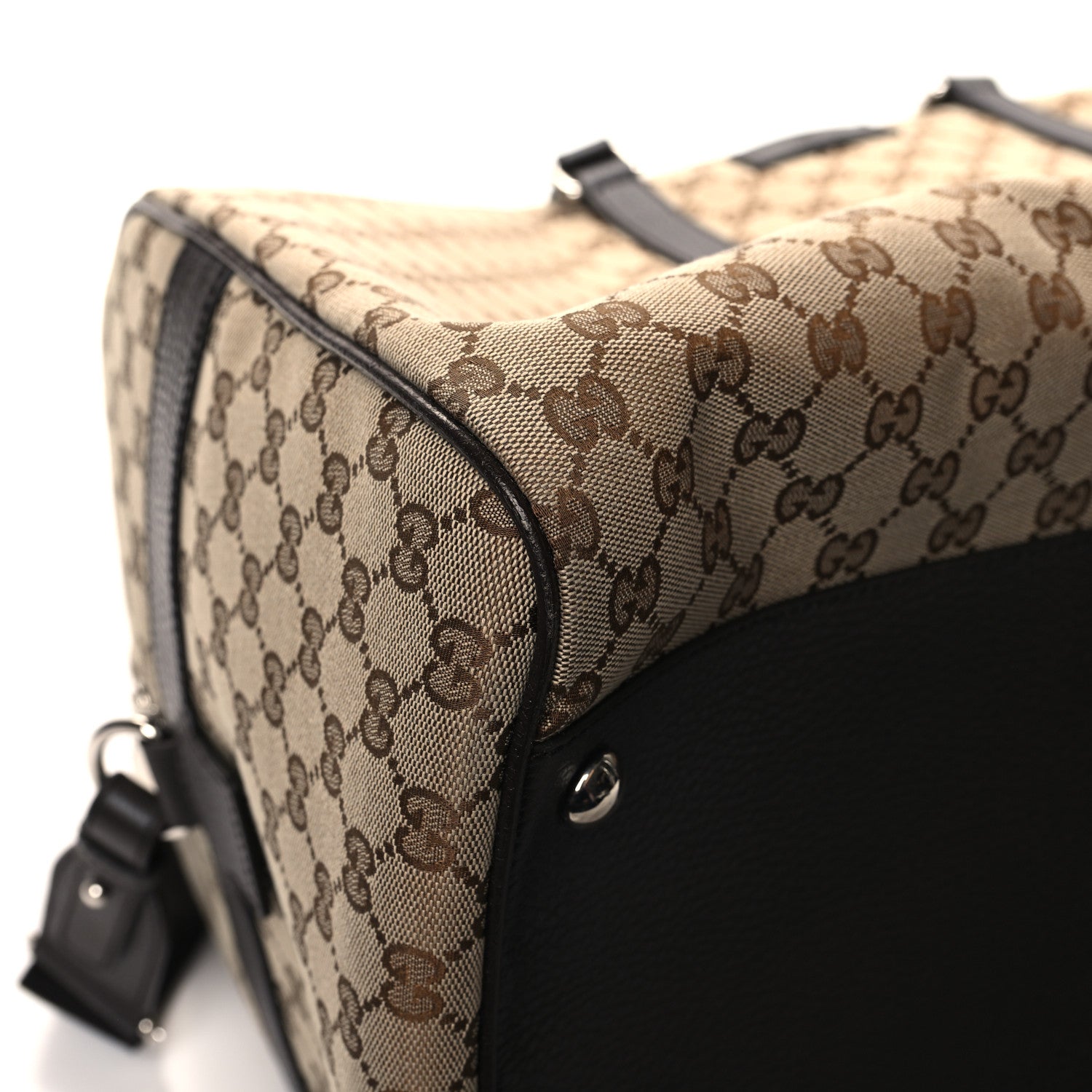 Gucci Monogram Dollar Calfskin Large Boston Duffle Bag Beige Ebony Testa di Moro Marrone Scuro 8 of 12