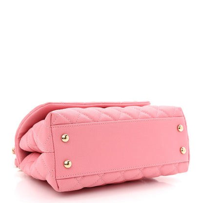 Chanel Caviar Quilted Mini Coco Handle Flap Pink 4 of 11