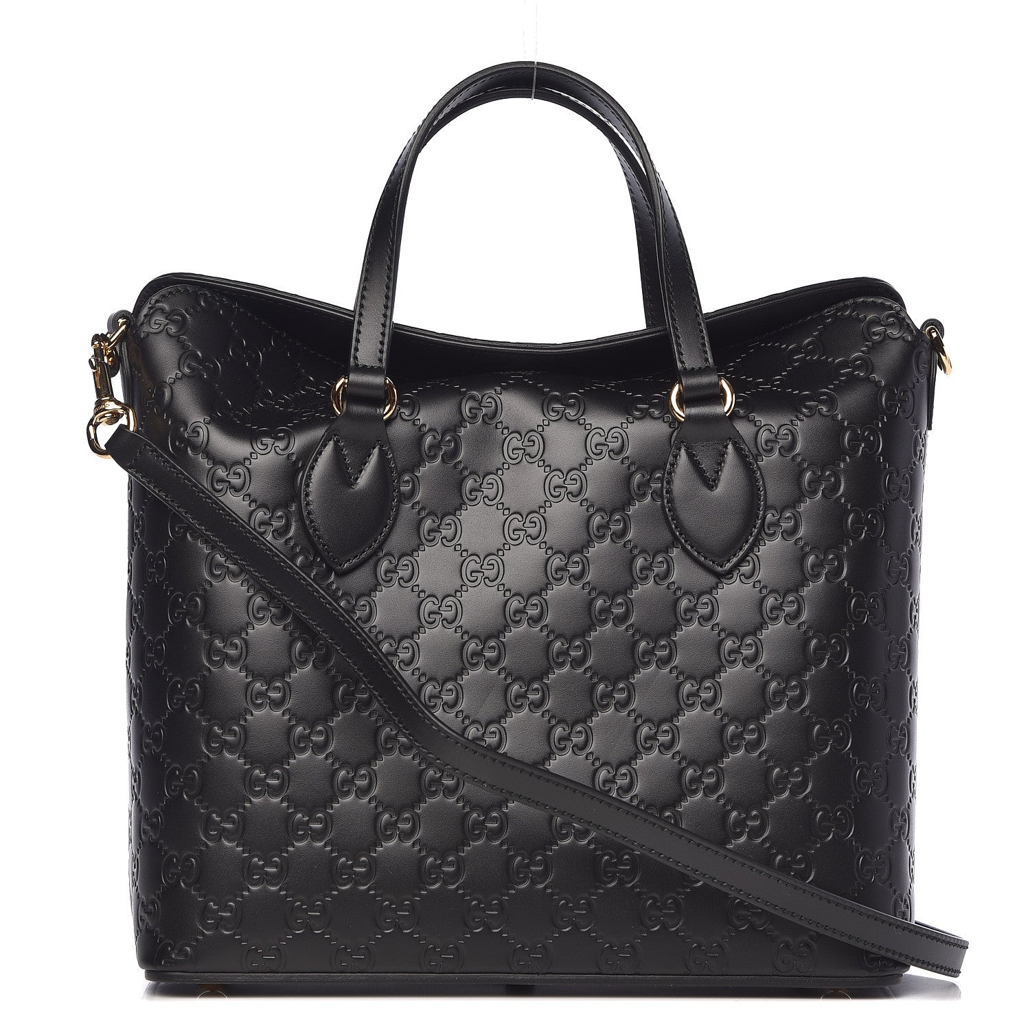 Gucci Guccissima Linea A Foldover Tote Black 1 of 10