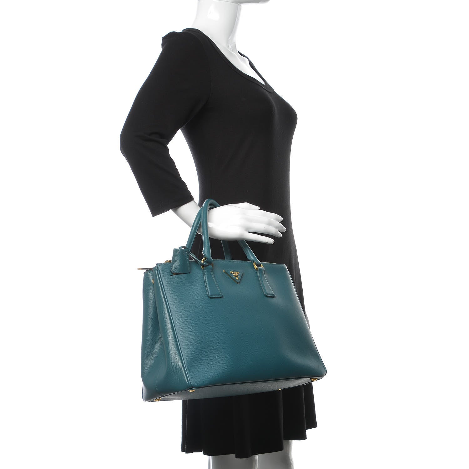 Prada Saffiano Lux Medium Galleria Double Zip Tote Ottanio 3 of 17