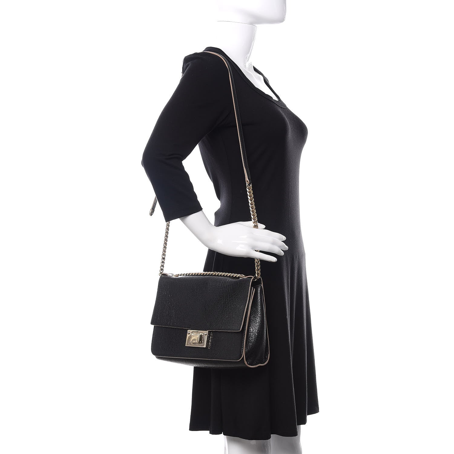 Jimmy Choo Washed Crinkled Calfskin Rebel Shoulder Bag Black 2 of 9