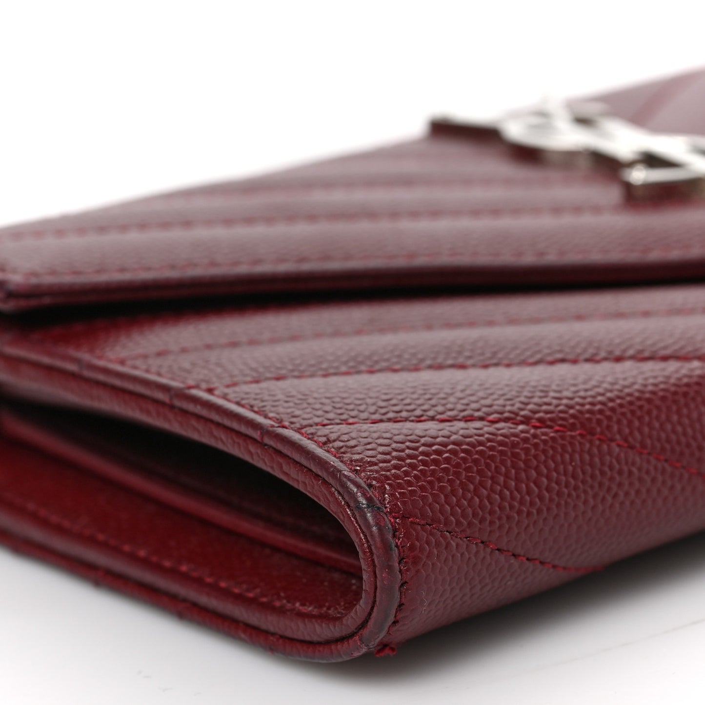 Grain De Poudre Matelasse Chevron Monogram Flap Wallet Palissandre