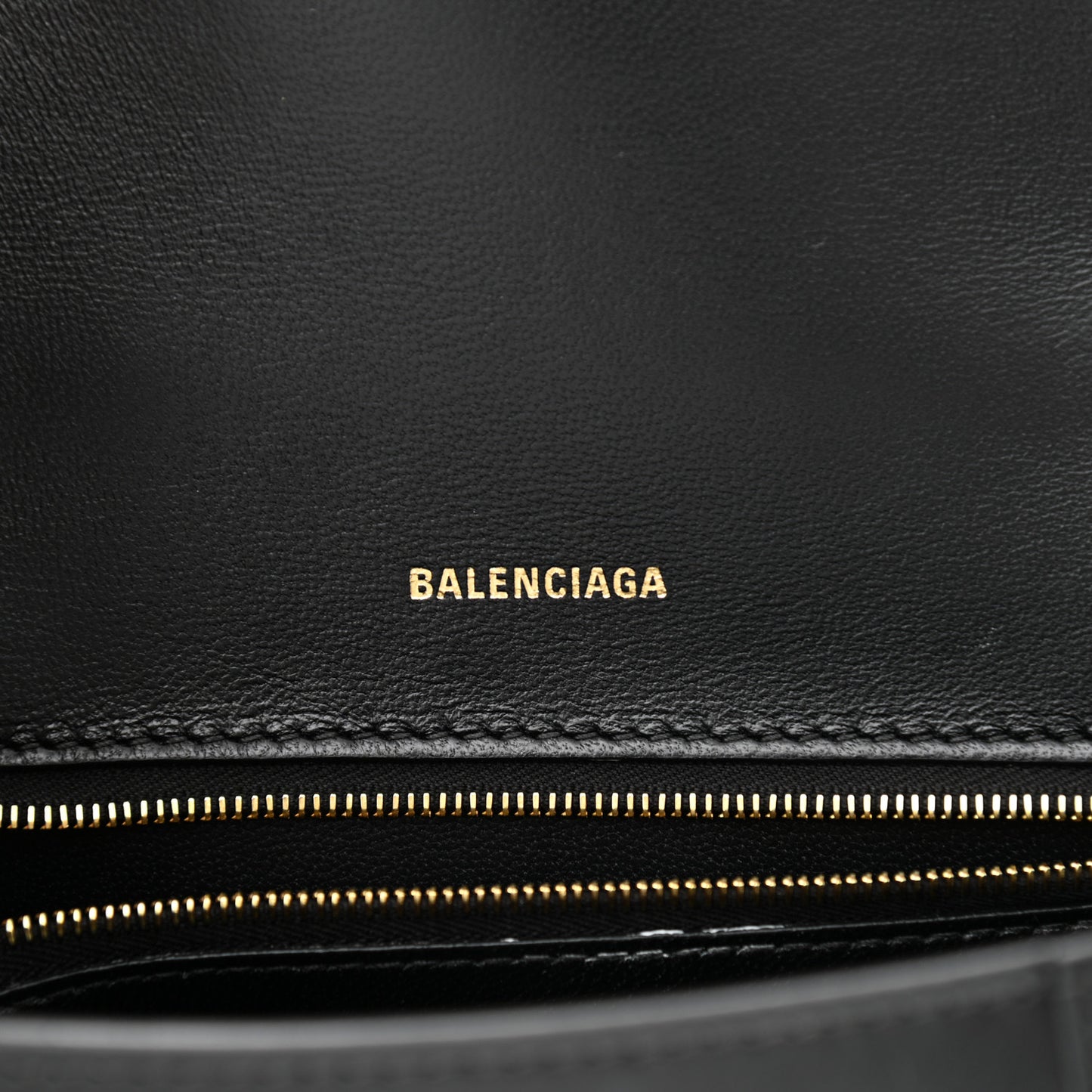 Shiny Box Calfskin Small Hourglass Top Handle Bag Black