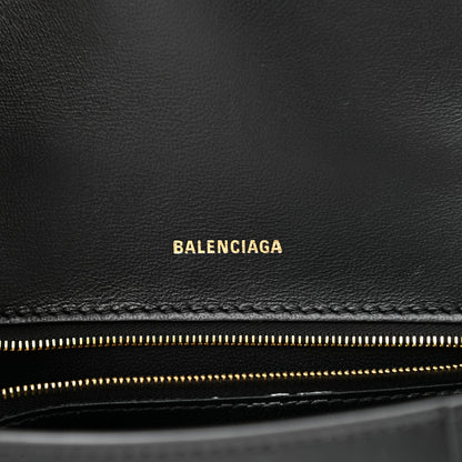 Balenciaga Shiny Box Calfskin Small Hourglass Top Handle Bag Black 6 of 11