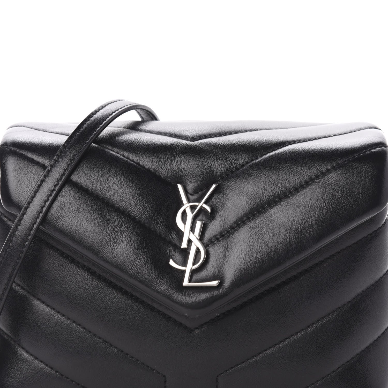 Saint Laurent Calfskin Y Quilted Monogram Toy Loulou Crossbody Bag Black 14 of 14