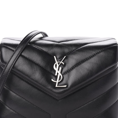 Saint Laurent Calfskin Y Quilted Monogram Toy Loulou Crossbody Bag Black 14 of 14