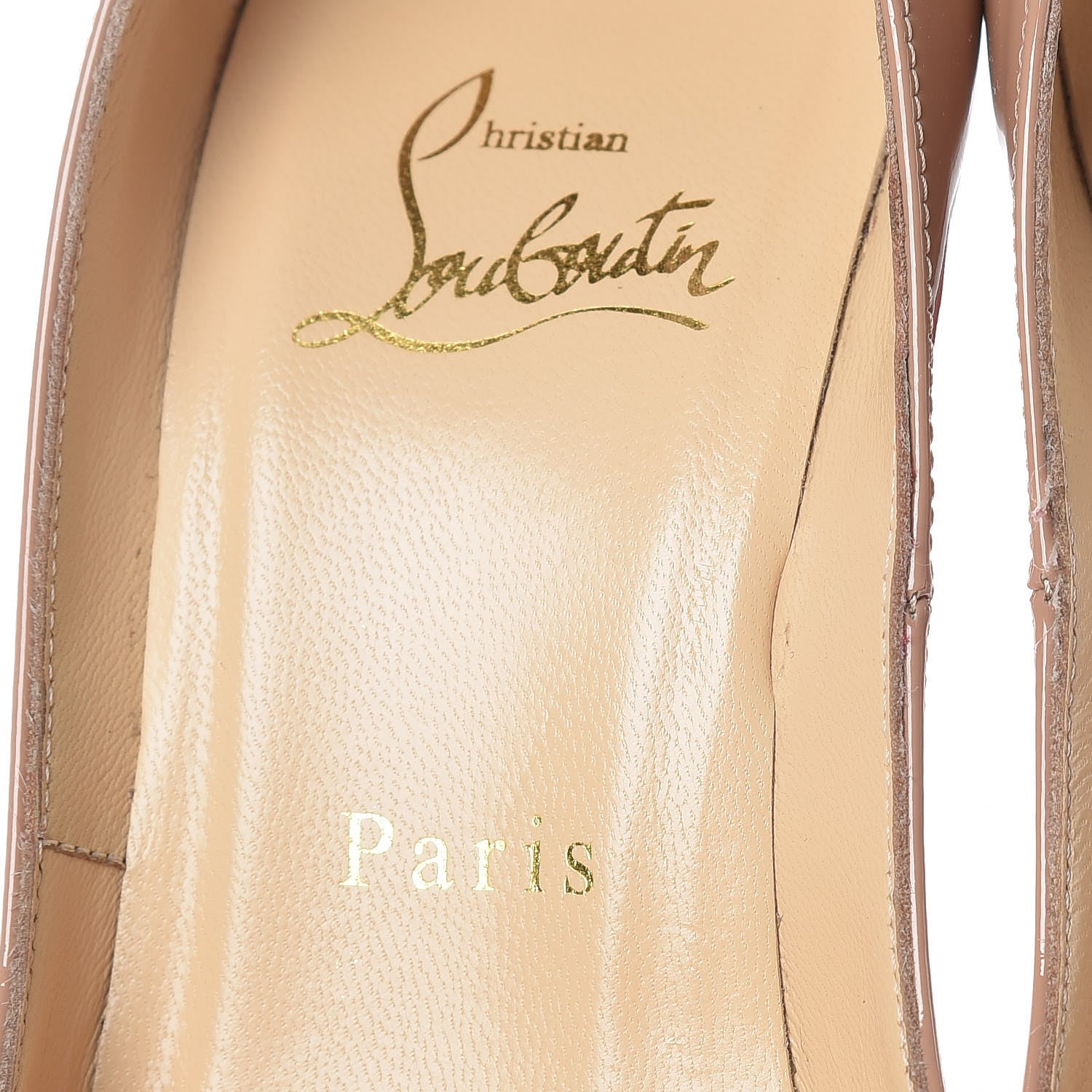 Christian Louboutin Patent Lady Peep 150 Pumps 35 Nude 6 of 12