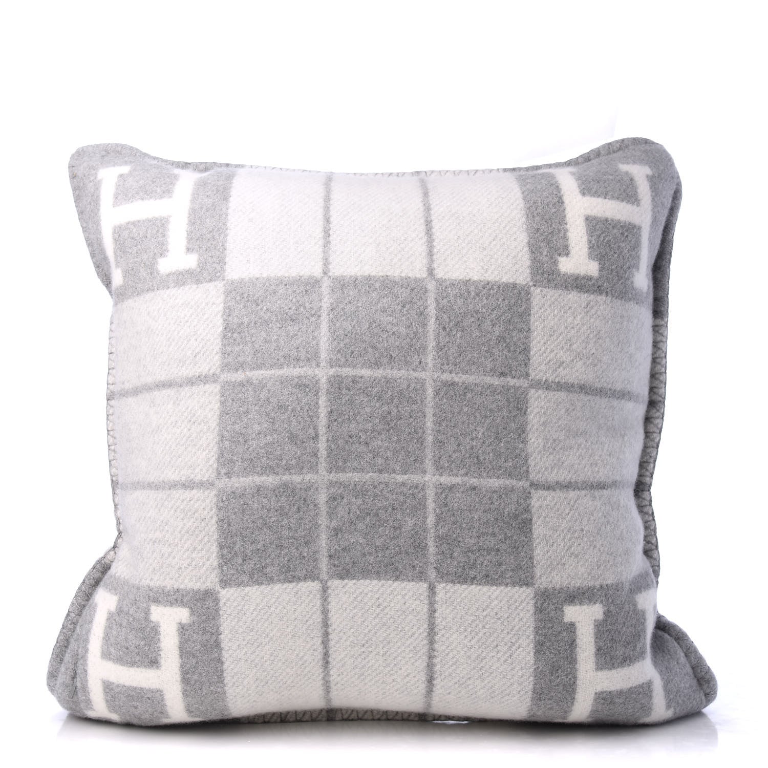 Hermes Wool Cashmere Avalon III Pillow PM Ecru Gris Clair 2 of 3
