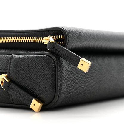 Christian Dior Grained Calfskin Caro Double Pouch Black 9 of 10