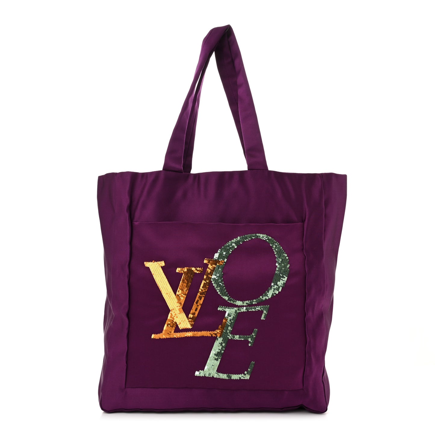 Satin Sequin Thats Love Tote Violet