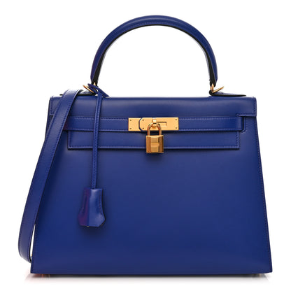 Hermes Tadelakt Kelly Sellier 28 Bleu Electrique 1 of 11