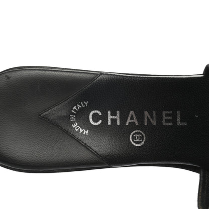 Chanel Lambskin CC Sandal Mules 40 Black 8 of 12