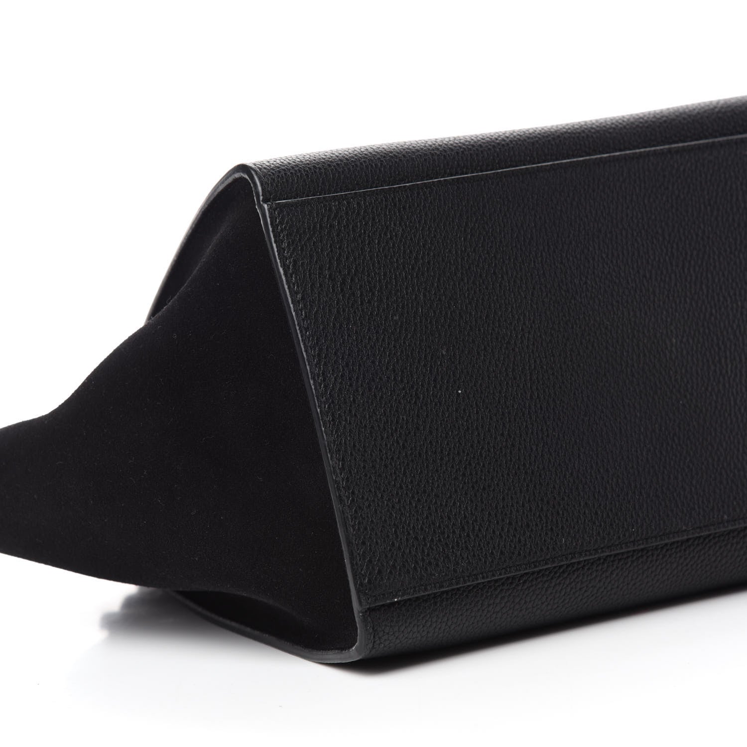 Celine Drummed Calfskin Suede Small Trapeze Black 6 of 11