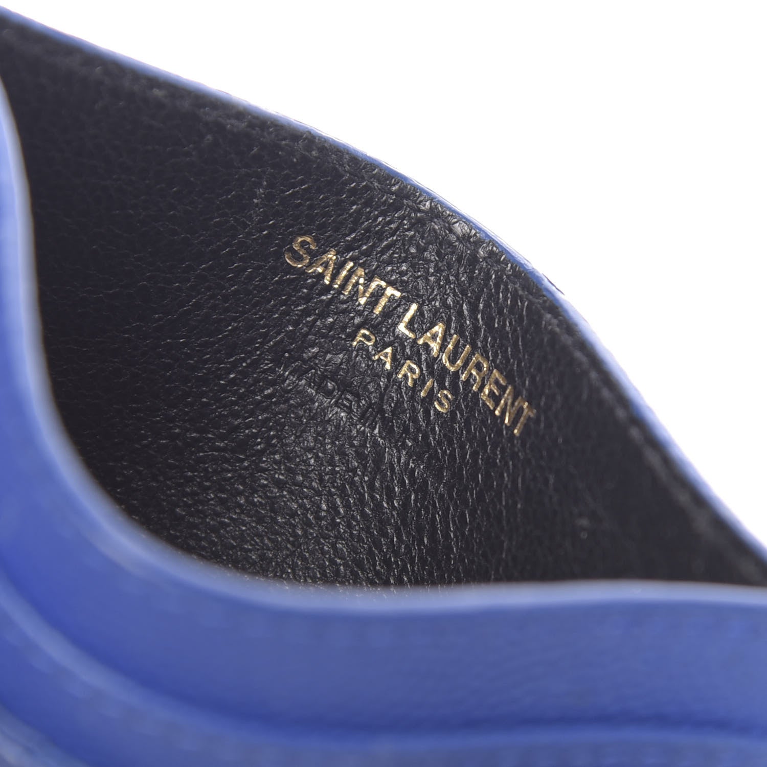 Saint Laurent Grain De Poudre Matelasse Monogram Credit Card Case Blue Majorelle 6 of 10