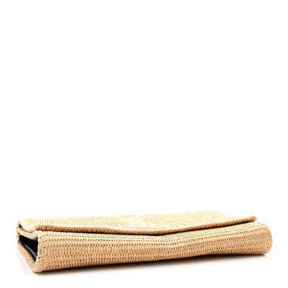 Saint Laurent Raffia Monogram Large Belle De Jour Clutch Natural 4 of 12