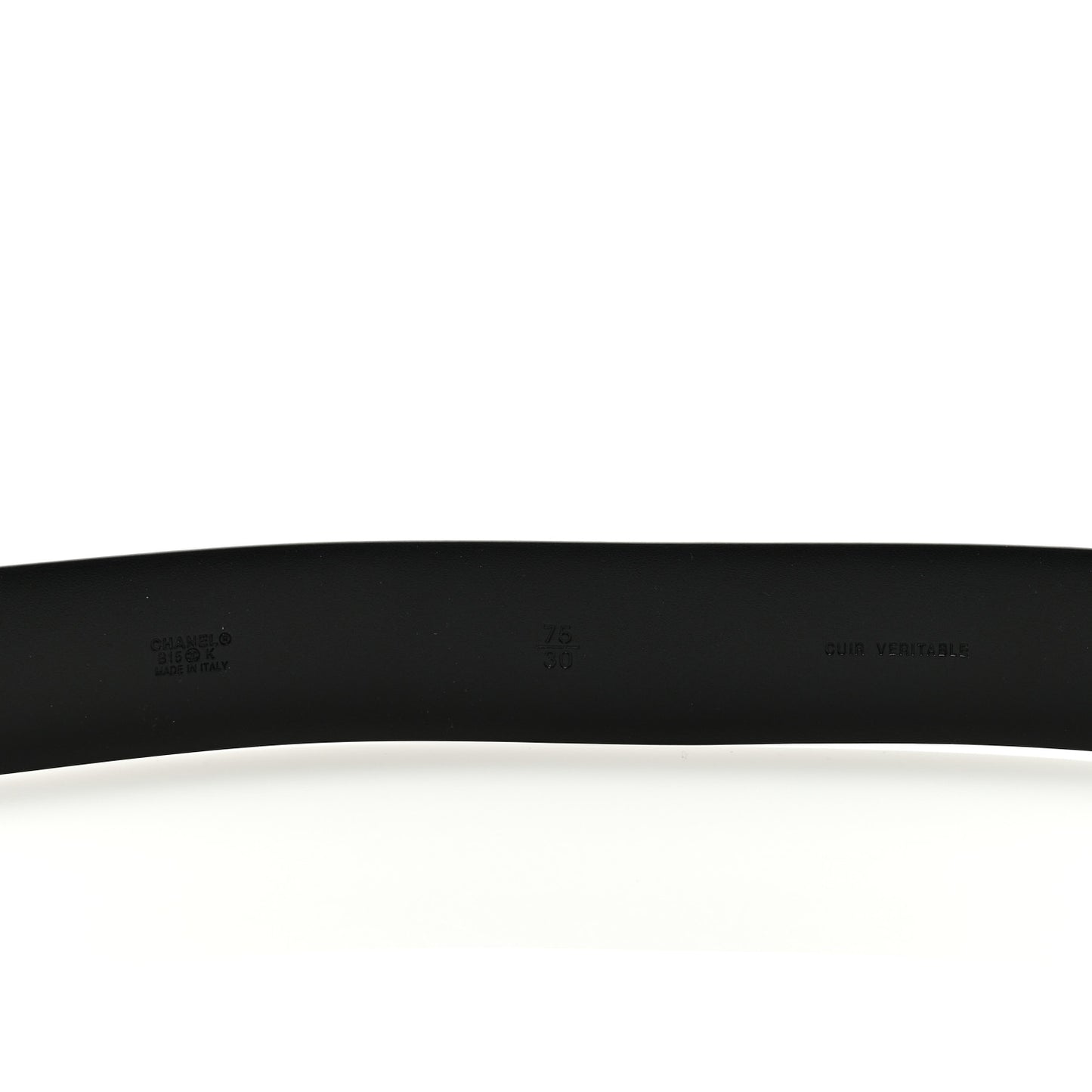 Calfskin Pearl Poured Glass CC Belt 75 30 Black