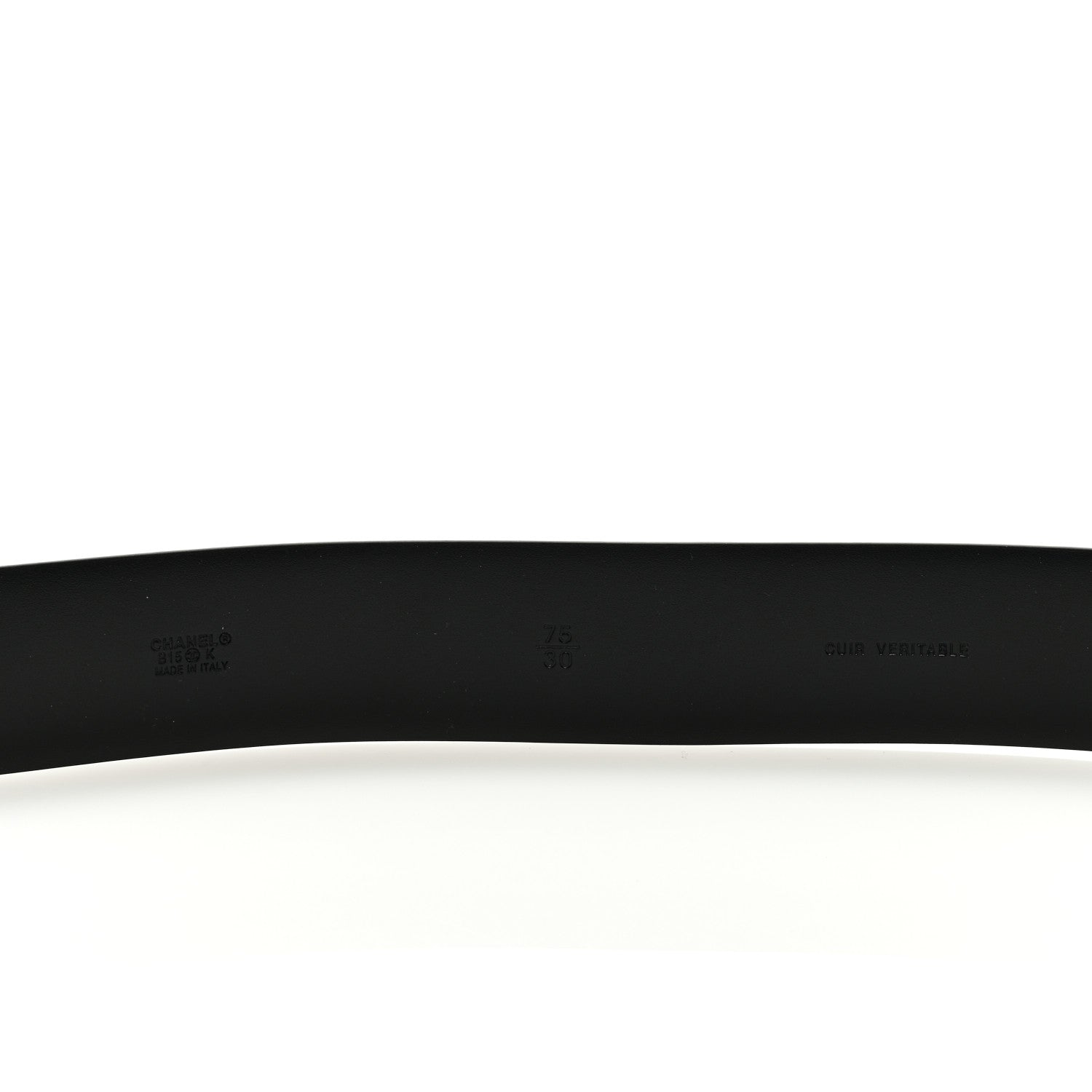 Chanel Calfskin Pearl Poured Glass CC Belt 75 30 Black 3 of 5