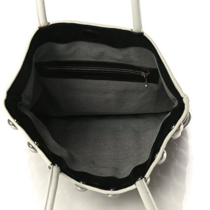 Alexander Wang Calfskin Dome Stud Cage Shopper Tote White Black 5 of 10